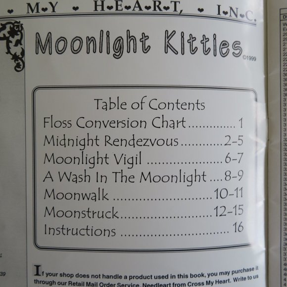 (2) Cross Stitch Patterns - Moonlight Kitties & Fabulous Felines - Picture 6 of 6